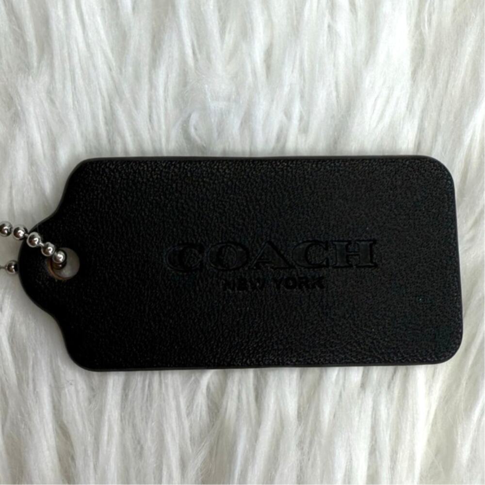 2" COACH Black Fob Bag Charm Hang tag Hangtag